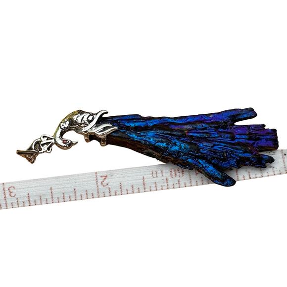 Sterling Silver Blue Peacock Ore Pendant - Picture 5 of 5